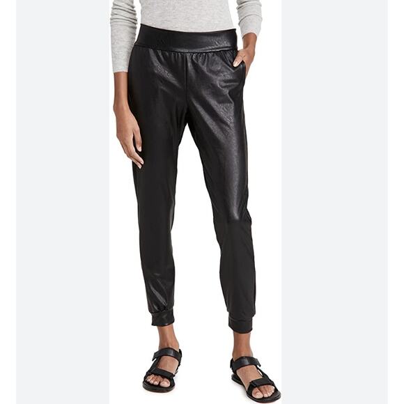 Commando Black Faux Leather Joggers Size Small - Picture 3 of 14